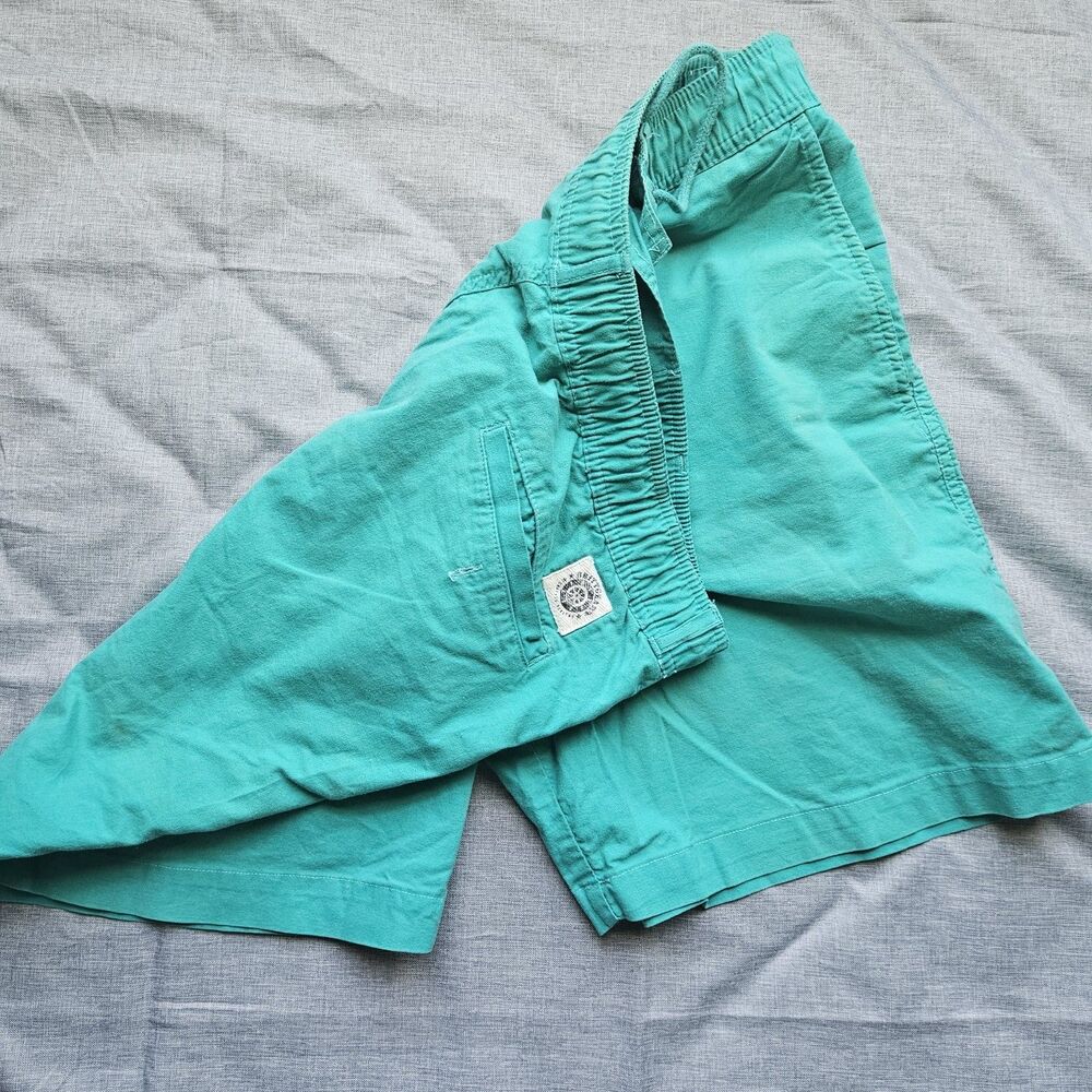 Vintage Britt Craft Mens Swim Size Large Teal Drawstring‎ Elastic Waist 100% Cot